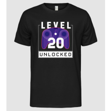 Pólómánia Level 20 Unlocked Gamer Születésnap - Férfi Alap póló férfi póló