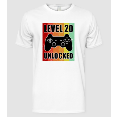 Pólómánia level 20 unlocked retro gamer - Férfi Alap póló