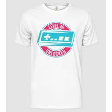 Pólómánia Level 40 Unlocked 40 éves születésnap - Férfi Alap póló