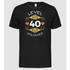 Pólómánia Level 40 Unlocked Gamer póló - Férfi Alap póló férfi póló