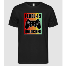 Pólómánia level 45 unlocked retro gamer - Férfi Alap póló férfi póló