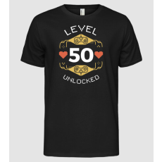Pólómánia Level 50 Unlocked Gamer póló - Férfi Alap póló