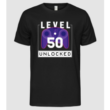 Pólómánia Level 50 Unlocked Gamer Születésnap - Férfi Alap póló férfi póló
