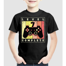 Pólómánia Level 7 Complete Szülinapra póló - Uniszex Gyerek Póló