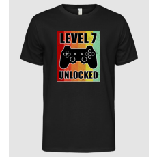 Pólómánia level 7 unlocked retro gamer - Férfi Alap póló
