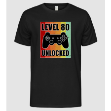 Pólómánia level 80 unlocked retro gamer - Férfi Alap póló férfi póló