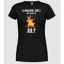 Pólómánia Llamazing girls are born in july - Női Kerek nyakú Póló női póló