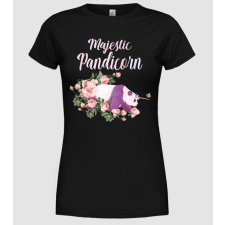 Pólómánia Majestic pandicorn - Női Kerek nyakú Póló női póló