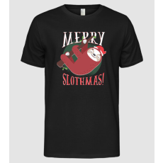 Pólómánia Merry Slothmas Lajháros Karácsony - Férfi Alap póló