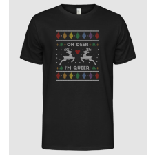Pólómánia Oh Deer, I'm Queer Ugly Sweater - Férfi Alap póló férfi póló