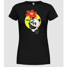 Pólómánia Panda szerelem - Női Kerek nyakú Póló női póló
