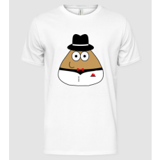 Pólómánia POU_oltony_fehér_piros_sfehér - Férfi Alap póló