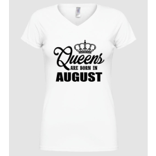 Pólómánia queens august - Női V nyakú Póló női póló