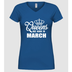 Pólómánia queens march - Női V nyakú Póló