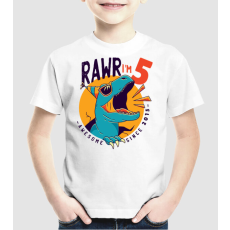 Pólómánia Rawr i'm 5 - awesome since 2015 - Uniszex Gyerek Póló