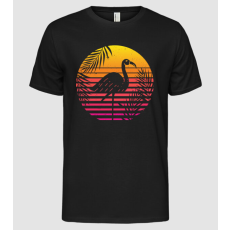 Pólómánia Retro flamingo sunset - Férfi Alap póló