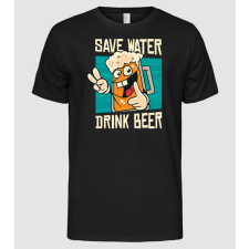 Pólómánia Save water, drink beer vicces sörös póló - Férfi Alap póló férfi póló