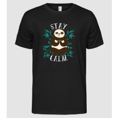 Pólómánia Stay Calm Panda meditáció - Férfi Alap póló
