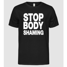 Pólómánia Stop body shaming helvetica - Férfi Alap póló