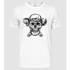 Pólómánia Szerelő Koponya - Férfi Alap póló