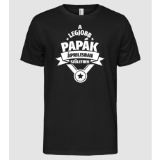 Pólómánia Szimpla csillagos szülinapos papa ÁPRILIS - Férfi Alap póló