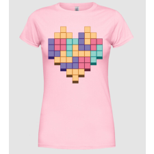 Pólómánia Tetris Szív - Női Kerek nyakú Póló női póló