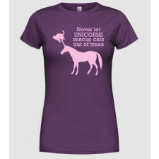 Pólómánia unicorn_cat - Női Kereknyakú Póló női póló