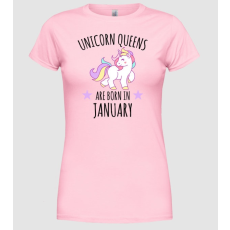 Pólómánia Unicorn queens are born in - January - Női Kereknyakú Póló