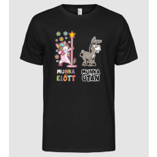 Pólómánia Unikornis Munka előtt után - Férfi Alap póló