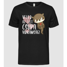 Pólómánia Vidrák_fiú vidra fehér szöveg - Férfi Alap póló