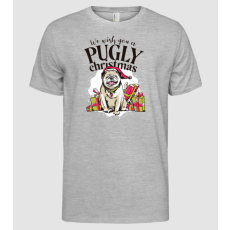 Pólómánia We wish You a Pugly Christmas mopszos póló - Férfi Alap póló