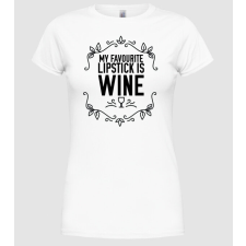 Pólómánia Wine tasting team Favourite lipsitck is wine - Női Kerek nyakú Póló női póló