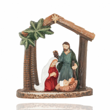  Poly Szent család+pálma 9,5x9,5cm karácsonyi dekoráció