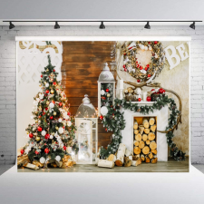 Polyester fotó háttér. Karácsonyi stúdió háttér 210cm x 250cm plsd-374 háttérkarton