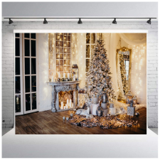 Polyester fotó háttér. Karácsonyi stúdió háttér 210cm x 250cm plsd-572 háttérkarton