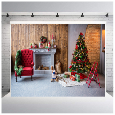 Polyester fotó háttér. Karácsonyi stúdió háttér 210cm x 250cm plsd-647 háttérkarton