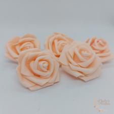  Polyfoam rózsa - 6 cm - világos barack dekorációs kellék
