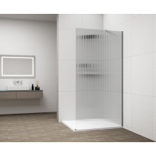 Polysan ESCA CHROME Walk-in zuhanyfal, falra szerelhető, flutes üveg, 1400mm kád, zuhanykabin