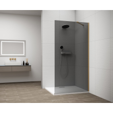 Polysan ESCA GOLD MATT Walk-in zuhanyfal, falra szerelhető, füst üveg, 900mm kád, zuhanykabin