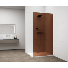 Polysan ESCA WHITE MATT Walk-in zuhanyfal, falra szerelhető, barna üveg, 1500mm kád, zuhanykabin