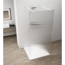 Polysan ESCA WHITE MATT Walk-in zuhanyfal, szabadonálló, flutes üveg, 1200mm kád, zuhanykabin