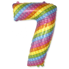 Pop It 7-es szám fólia lufi 69 cm (WP) party kellék