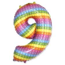  Pop It 9-es szám fólia lufi 69 cm (WP) party kellék
