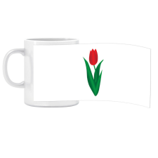 Porcelán bögre Ovis jellel Tulipán mintával bögrék, csészék