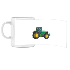 Porcelán bögre Ovis jellel Zöld traktor mintával bögrék, csészék