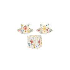 Porcelán eszpresszócsésze+alj 2 személyes 75ml dobozban,Air Balloons bögrék, csészék