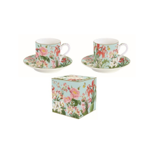 Porcelán eszpresszócsésze+alj 2 személyes 75ml dobozban, Botanic Garden bögrék, csészék