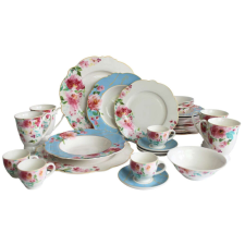 Porcelán étkészlet Summer 24db tányér és evőeszköz