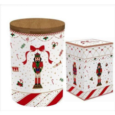 Porcelán konyhai tároló bambusz fedéllel,11x16cm, dobozban, Nutcracker Twist papírárú, csomagoló és tárolóeszköz