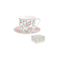 Porcelán reggelizőcsésze+alj 370ml dobozban,Garden Joy bögrék, csészék